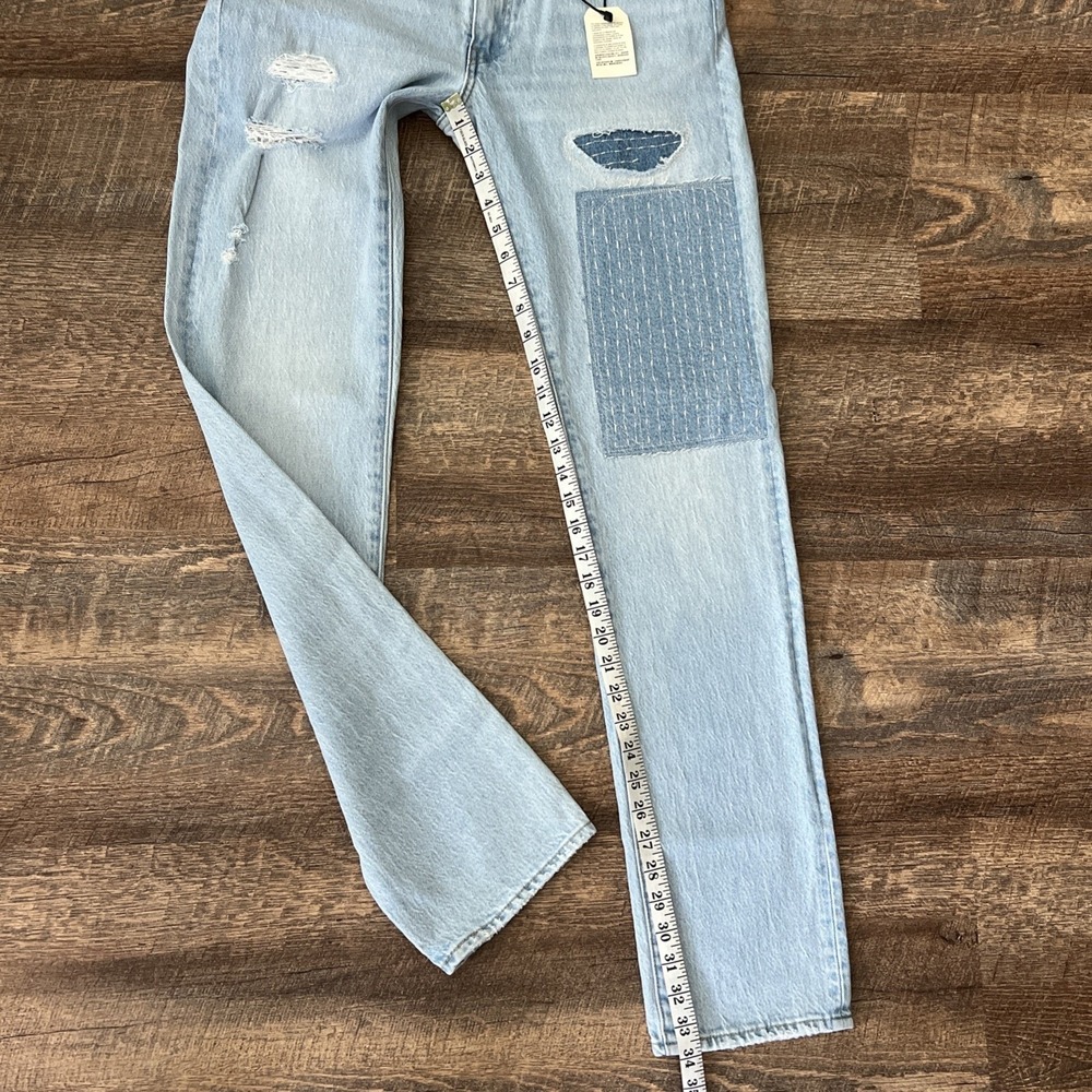 Levi's 511 Slim Fit Jeans Men's 32X34 Light Indigo Distressed Patch Stretch - Picture 8 of 14